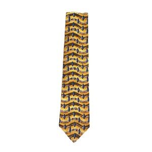 Vintage Krizia Uomo Abstract Geometric Silk Peacock Style Neck Tie